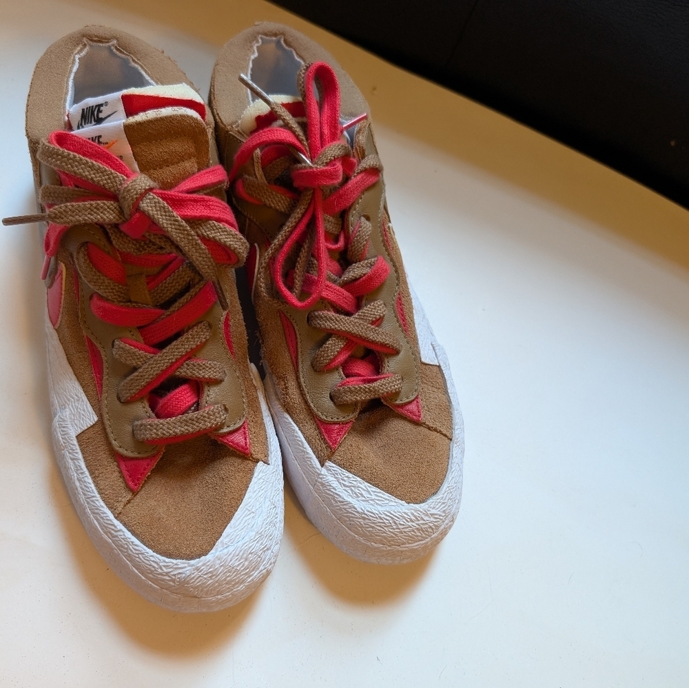 Nike Blazer Low x Sacai 'British Tan size 10 new with defect - Picture 4 of 14